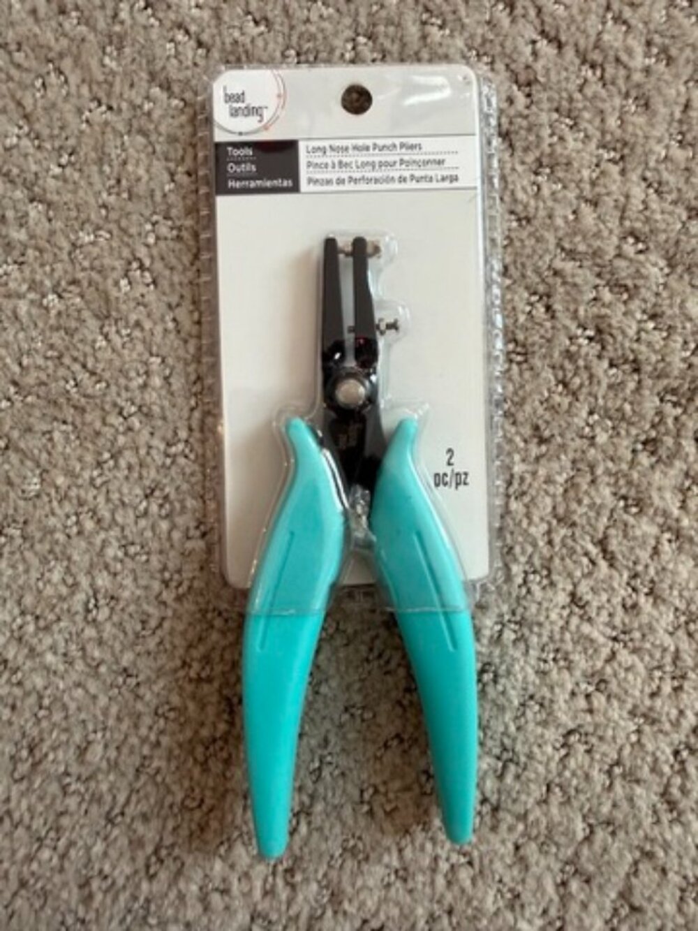 Bead Landing Long Nose Hole Punch Pliers NIP